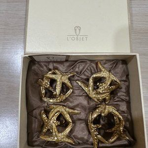 Stunning L'Objet Napkin Rings Great Gift for Holidays! New! Never used!